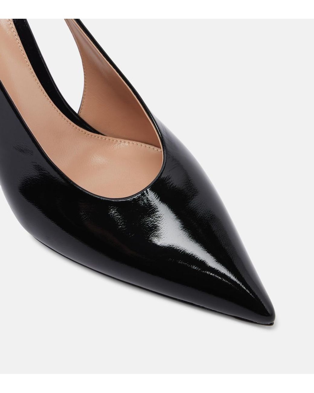 Gianvito Rossi Black Robbie 85 Leather Slingback Pumps