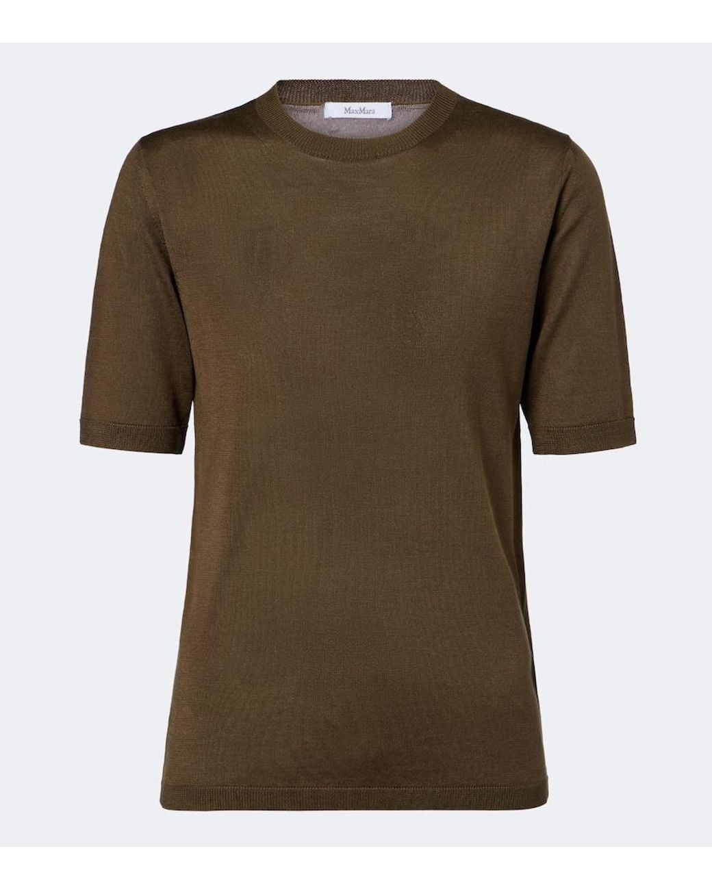 Max Mara Green Silk And Cashmere Top