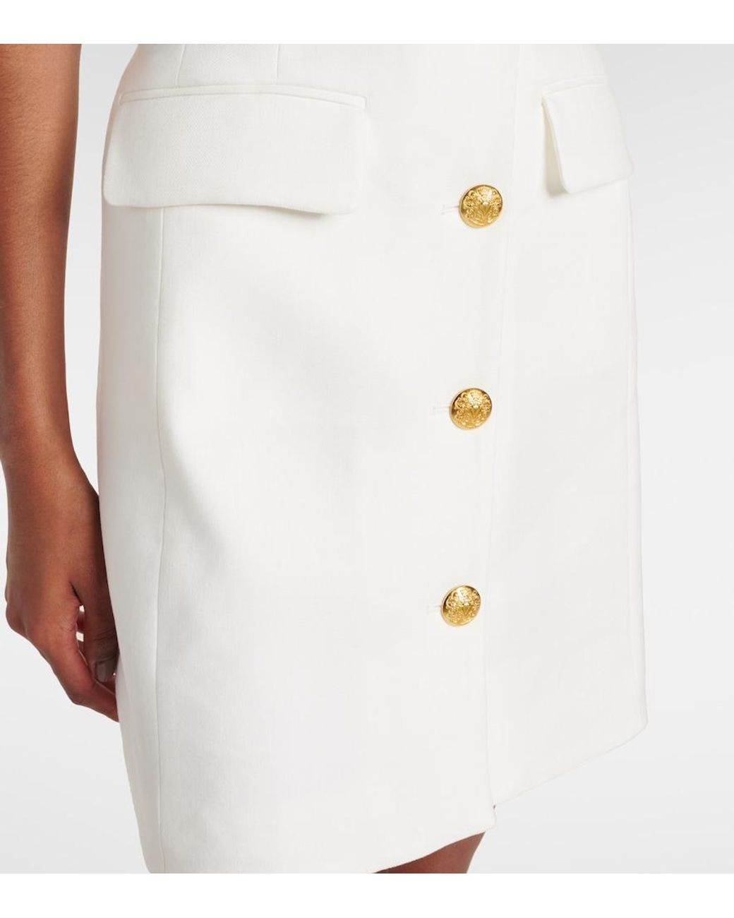 Veronica Beard White Fairfax Linen-Blend Minidress
