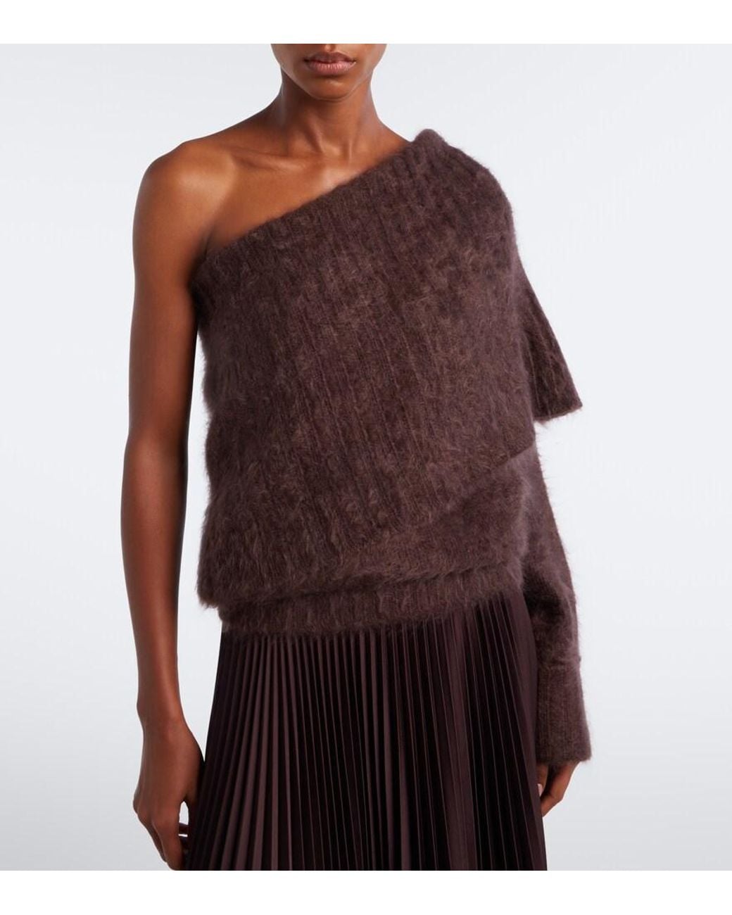 Joseph Brown Parwich One-Shoulder Cashmere Sweater