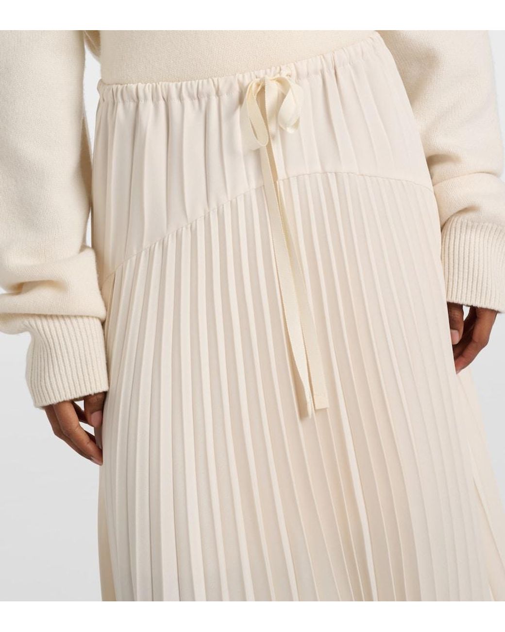 Vince Natural Plisse Tiered Midi Skirt