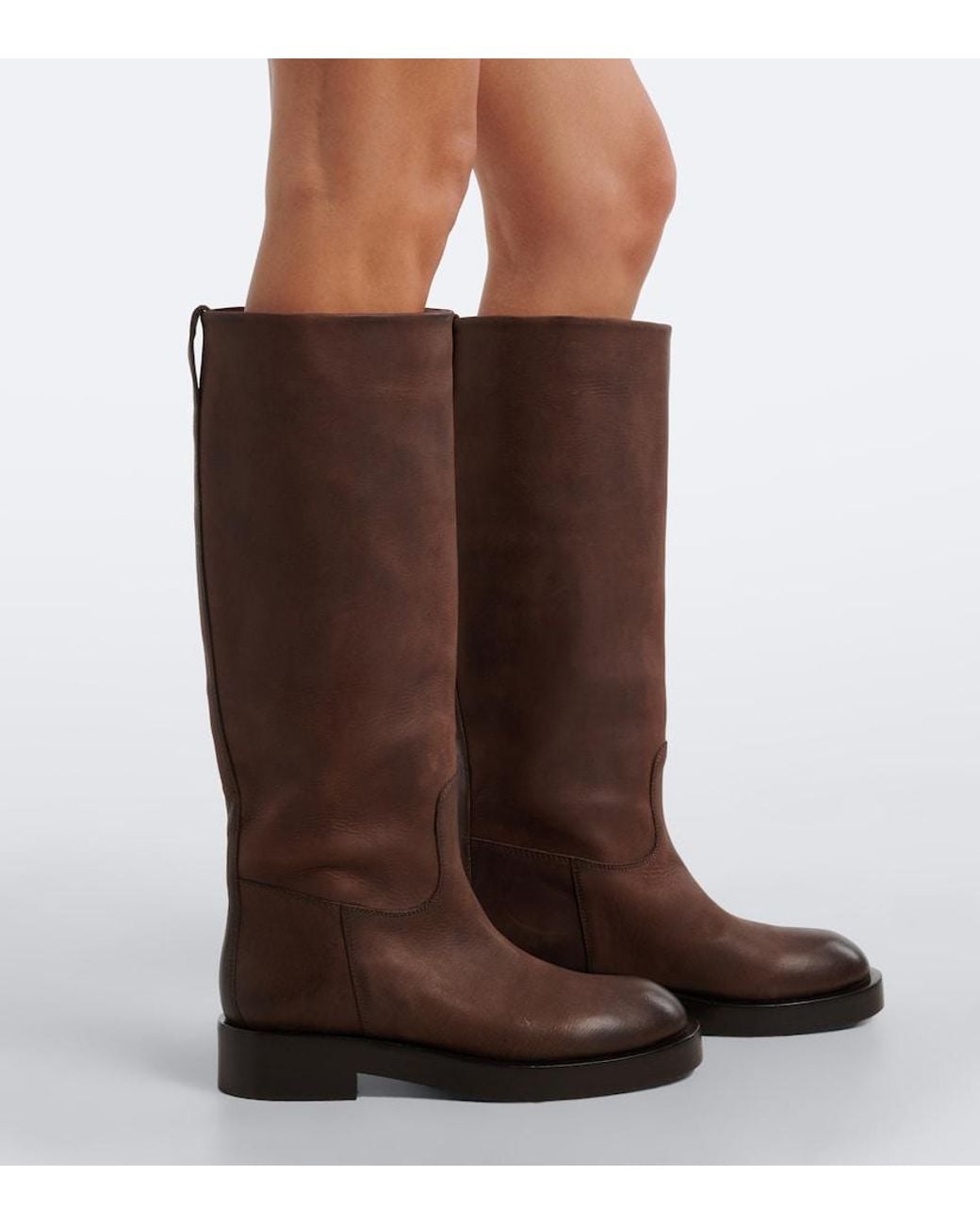 Paris Texas Brown Napa Leather Knee-High Boots