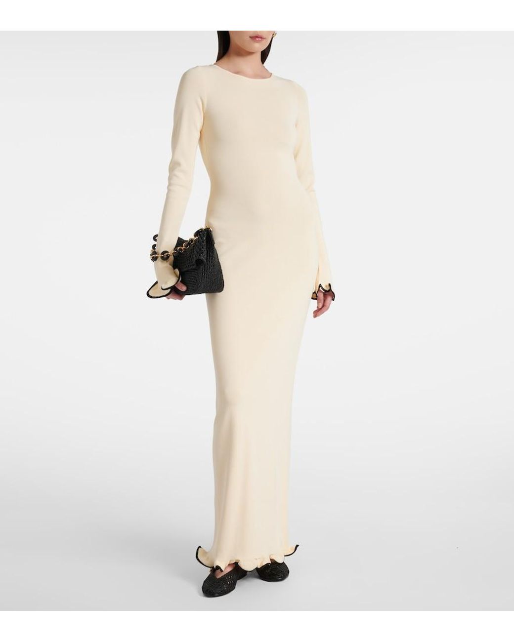 SAME Natural Maxikleid Aus Strick