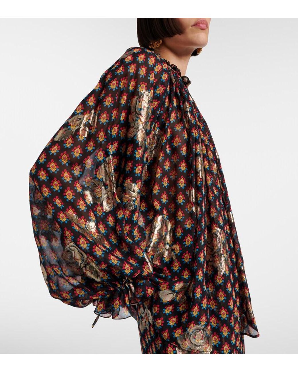 Etro Black Silk-Blend Blouse