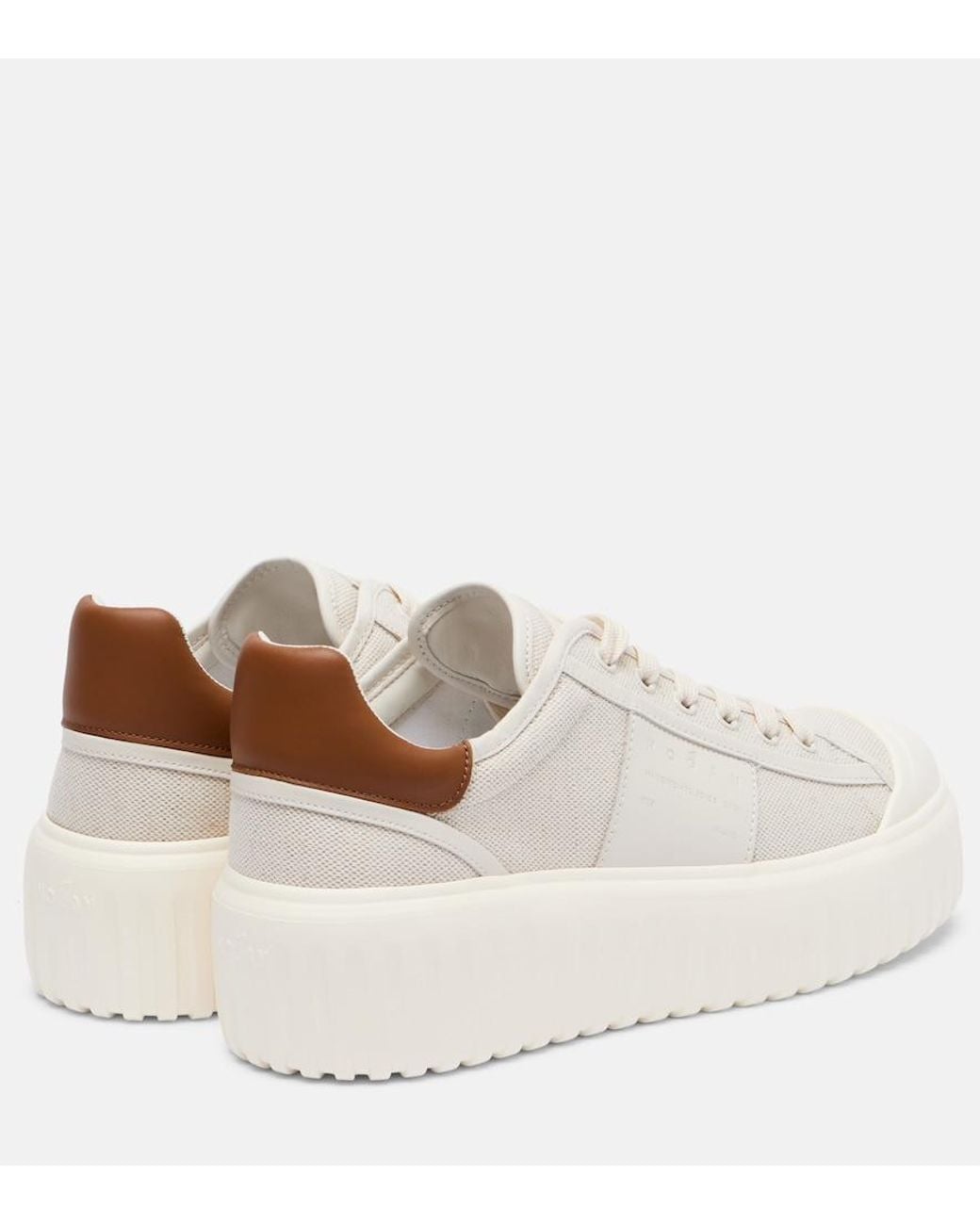 Hogan White H-Stripes Canvas And Leather Sneakers