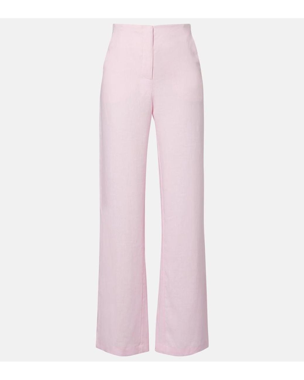 Faithfull The Brand Pink Lulea Linen Wide-Leg Pants
