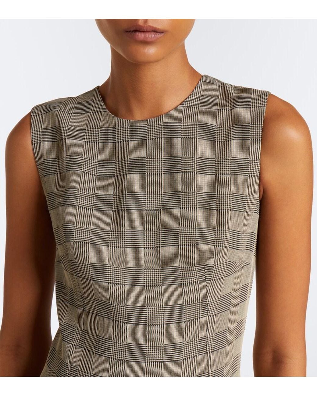 Emilia Wickstead Natural Rumi Prince Of Wales Check Midi Dress