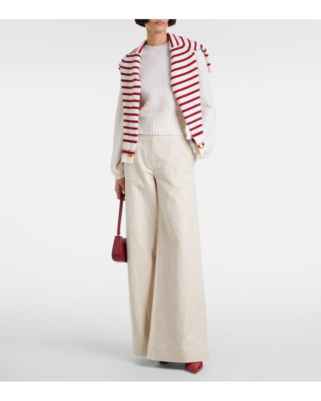 Max Mara White Elvira Wool And Cashmere Sweater