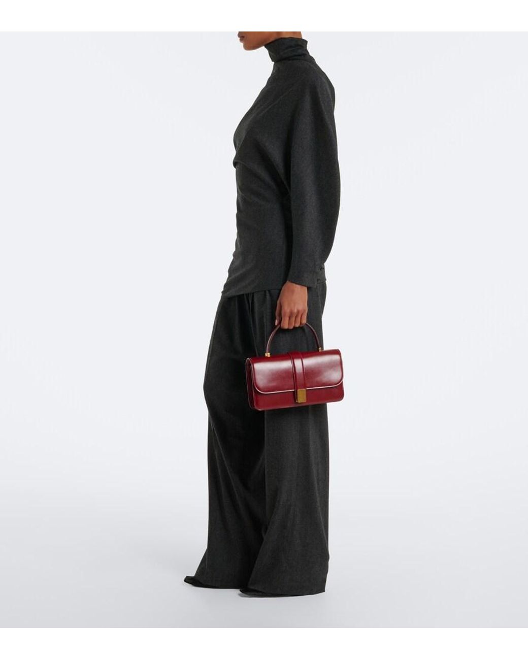 Khaite Purple Blake Medium Leather Top-Handle Bag