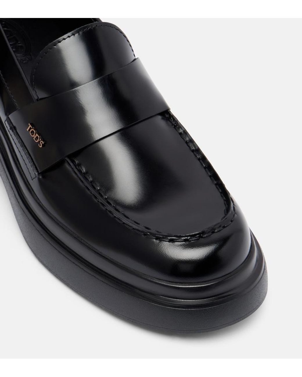 Tod's Black Leather Loafers