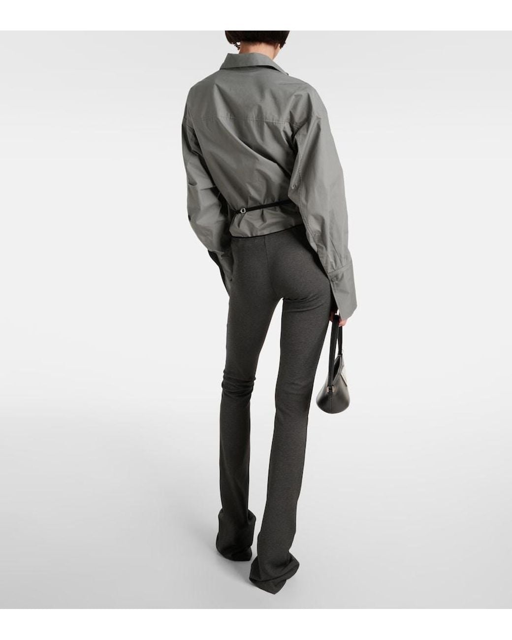 The Attico Blue Cutout Jersey Flared Pants