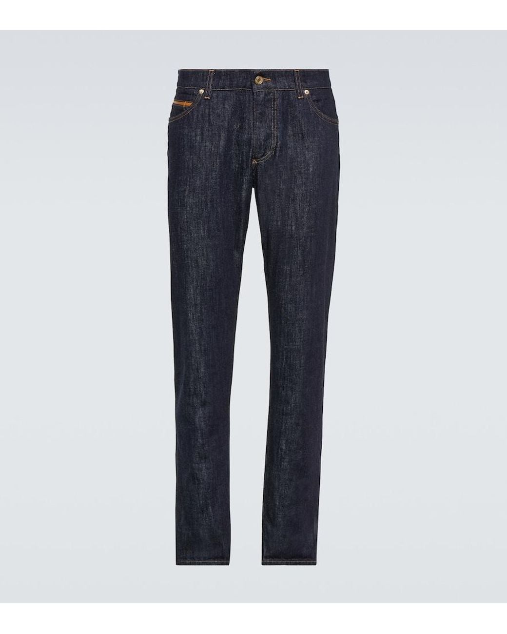 Dolce & Gabbana Blue Mid-Rise Slim Jeans for men