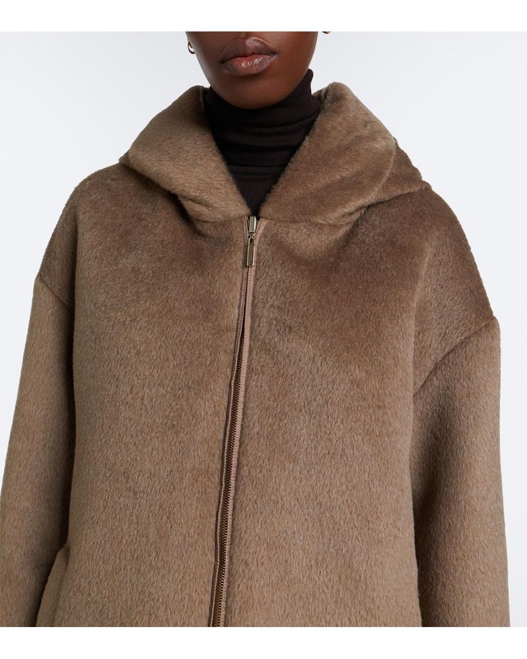 Max Mara Brown The Cube Reversible Alpaca And Wool Down Jacket