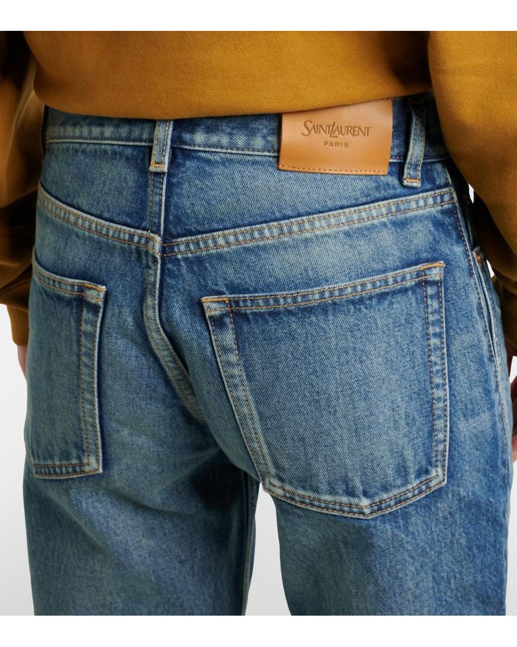 Saint Laurent Blue Faded Straight Jeans