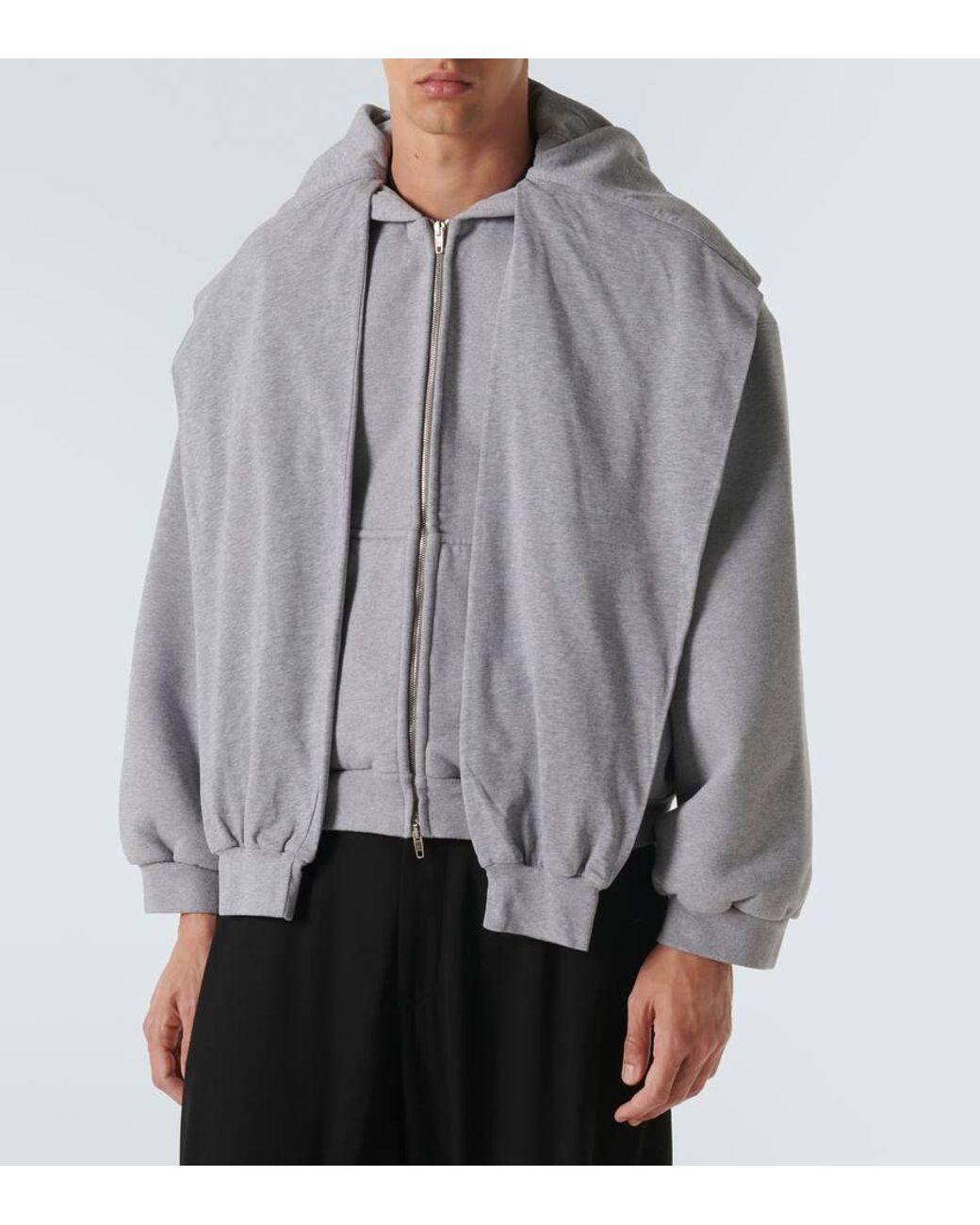 Balenciaga Kapuzenjacke Incognito Aus Baumwoll-Jersey in Gray für Herren