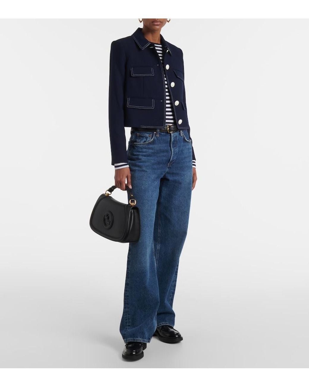 Veronica Beard Blue Constantine Cropped Jacket