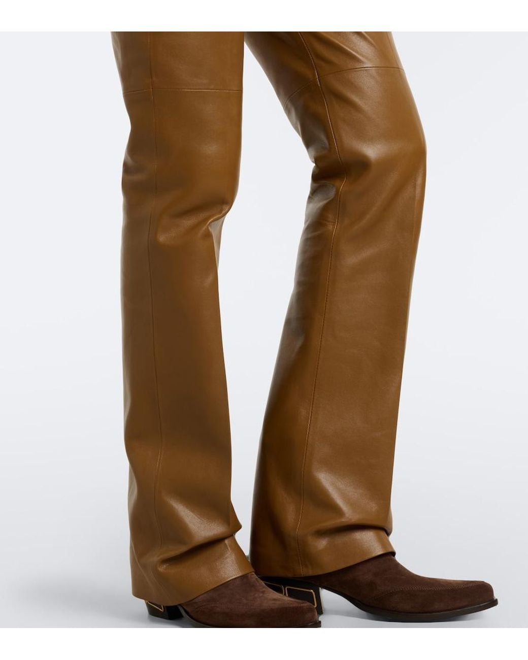 Dorothee Schumacher Brown Leather Flared Pants