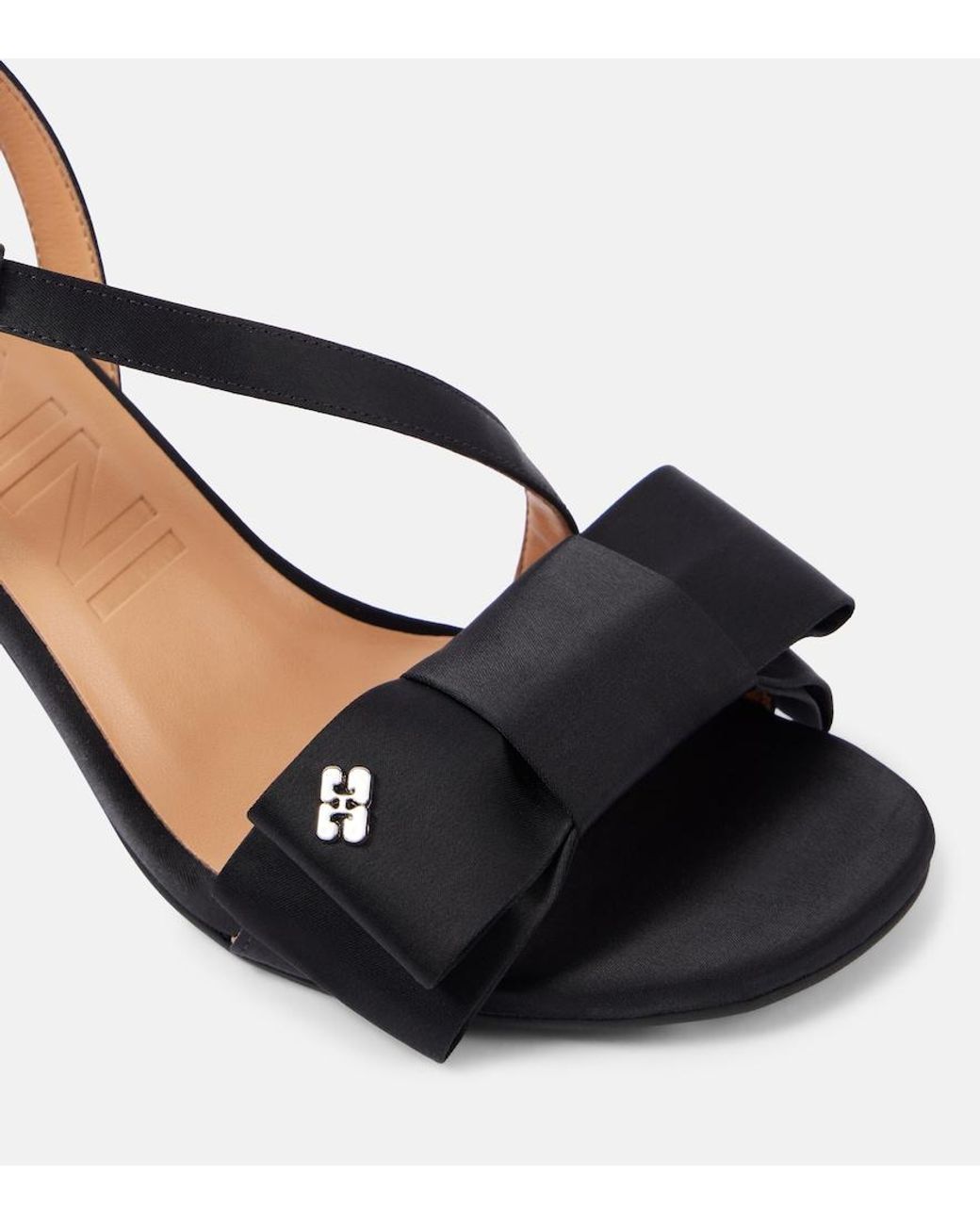 Ganni Black Big Bow High Heeled Sandals
