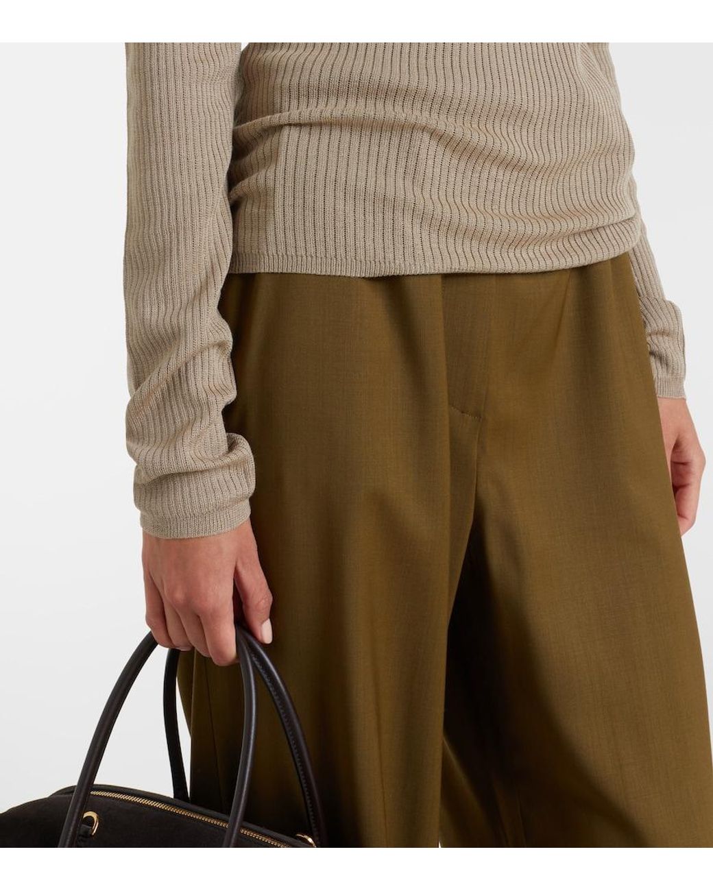 Max Mara Natural Knitted Silk And Cashmere Top