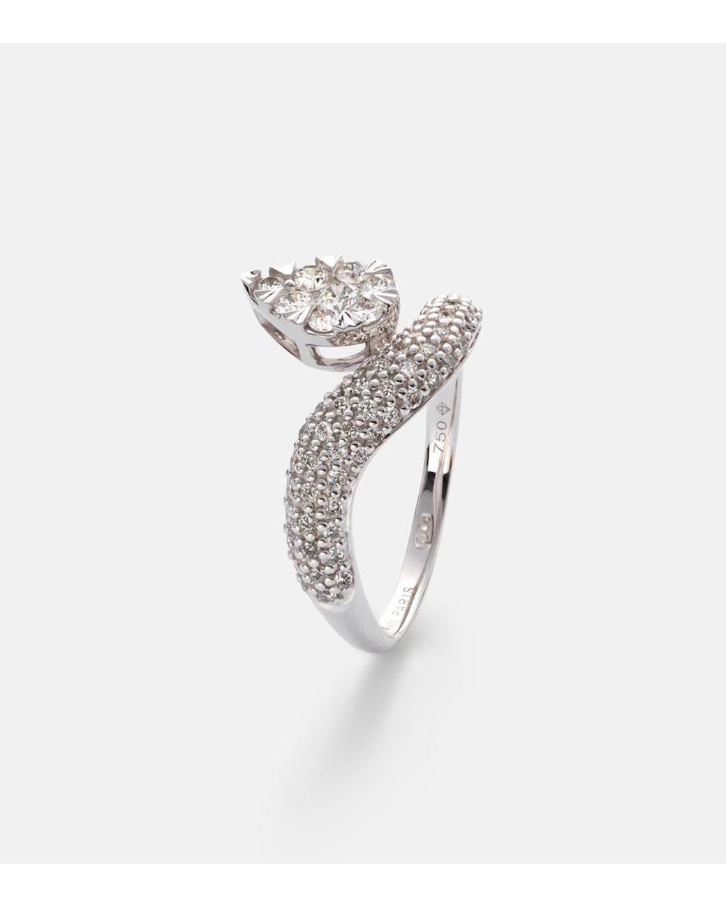 PERSÉE White Wave Alliance 18Kt Ring With Diamonds