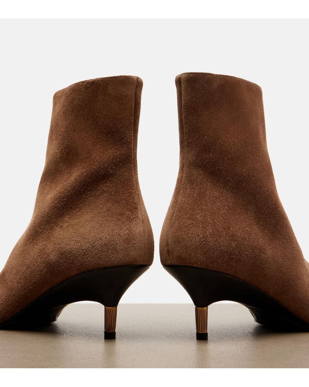 Khaite Brown Bella Suede Ankle Boots