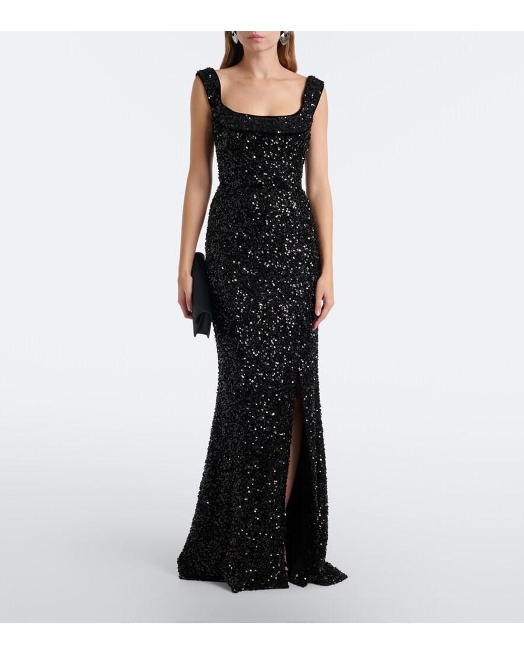 Elie Saab Black Sequined Gown