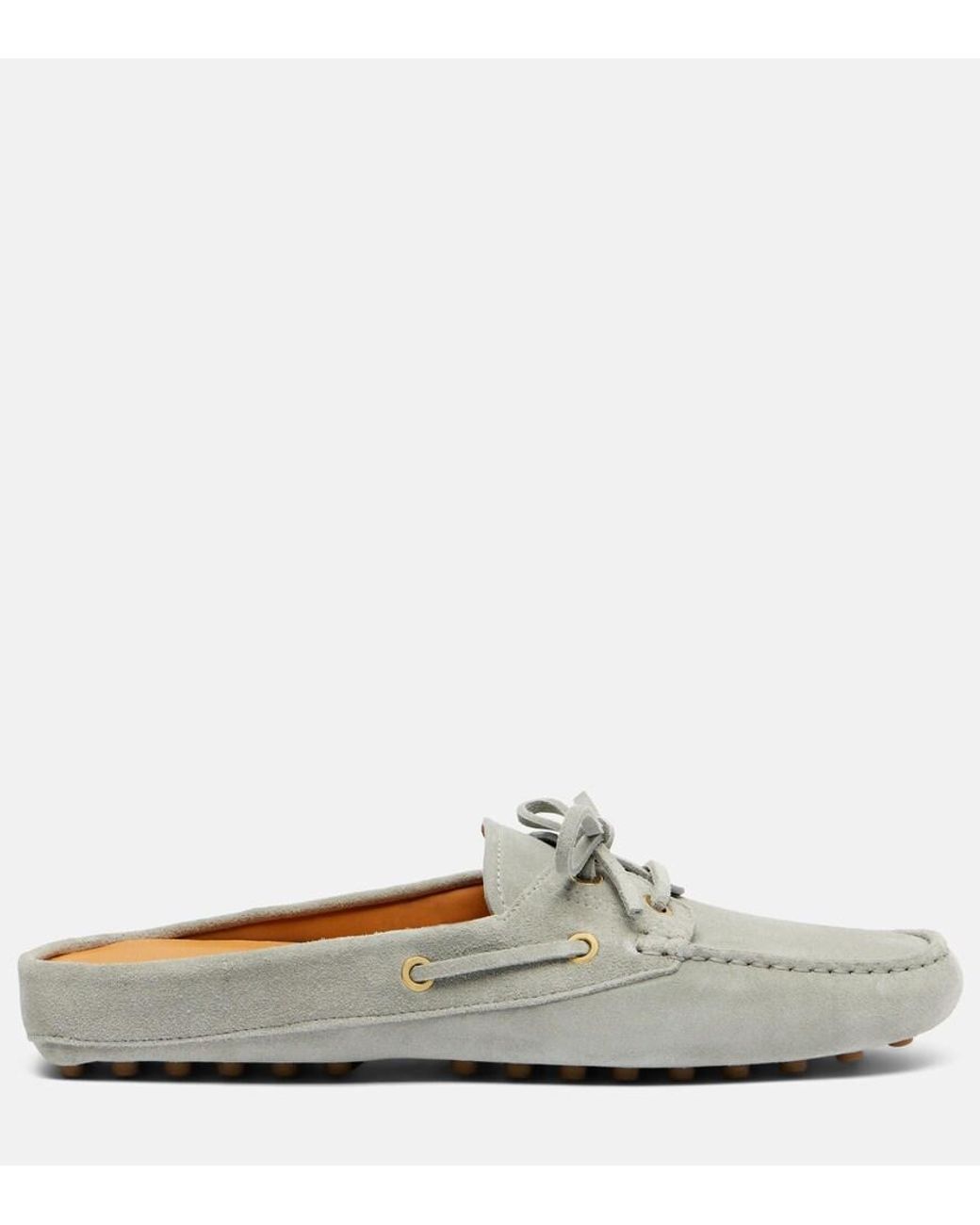 Tod's White Suede Mules