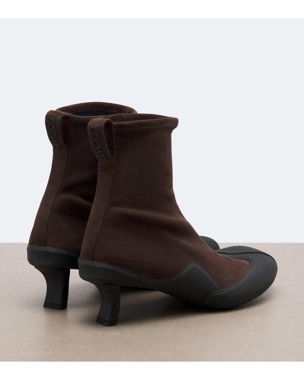 Loewe Brown Dive Suede Ankle Boots