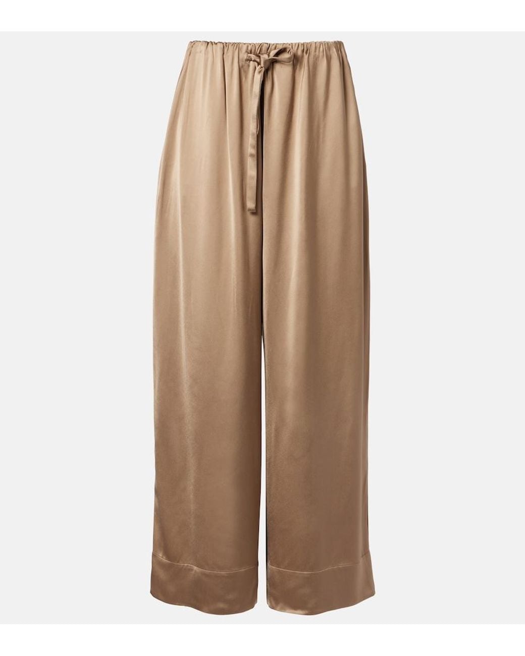 Totême Natural Satin Wide-Leg Pants