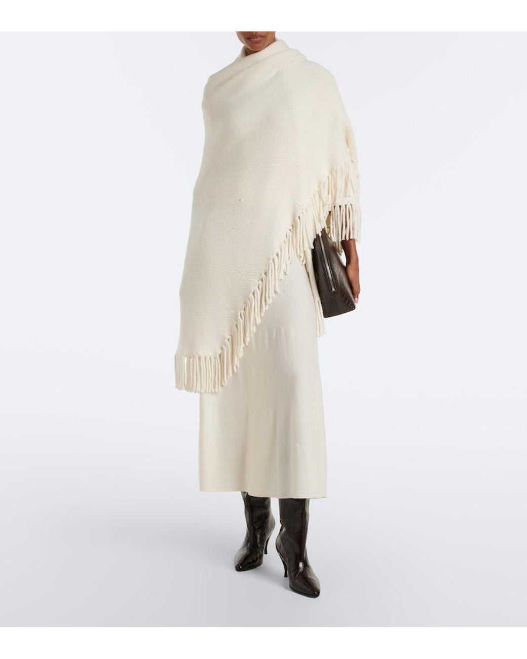 arch4 White Helma Cashmere Midi Skirt