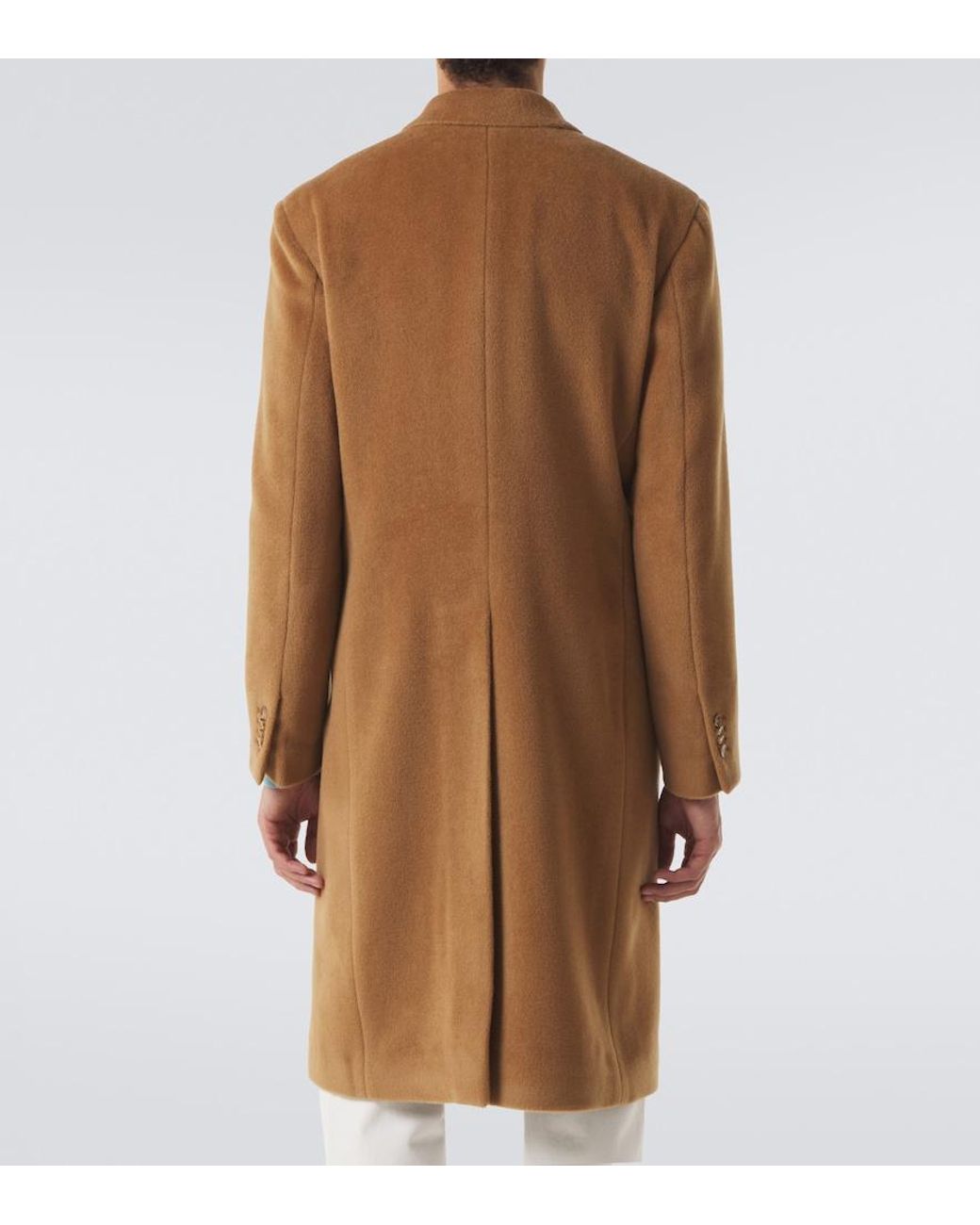 Lardini Brown Double-Breasted Virgin Wool Coat for men