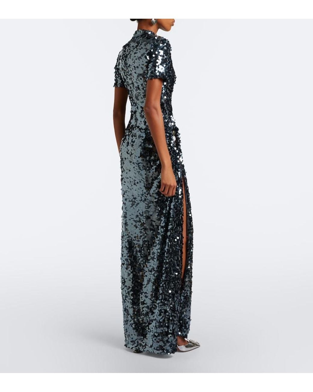Christopher Esber Black Opaline Sequined Gown