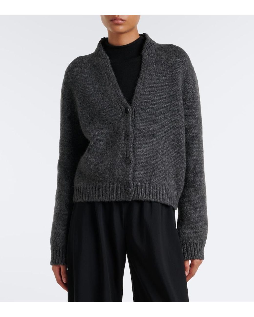 The Row Black Poynta Cashmere Cardigan