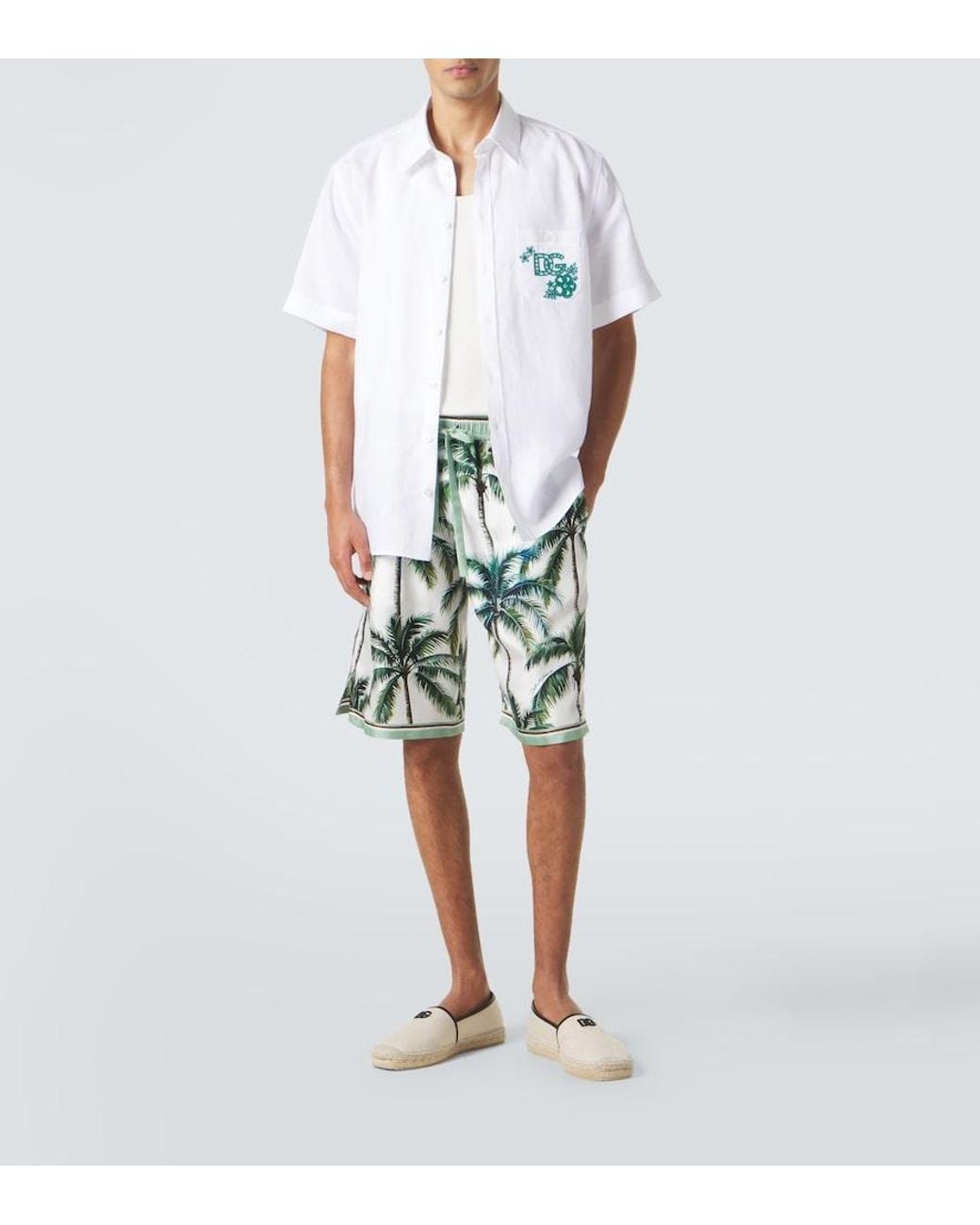 Dolce & Gabbana White Linen Shirt for men