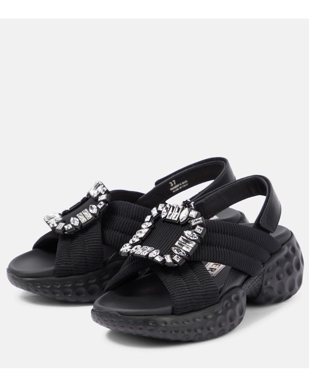 Roger Vivier Black Viv' Run Light Sandals