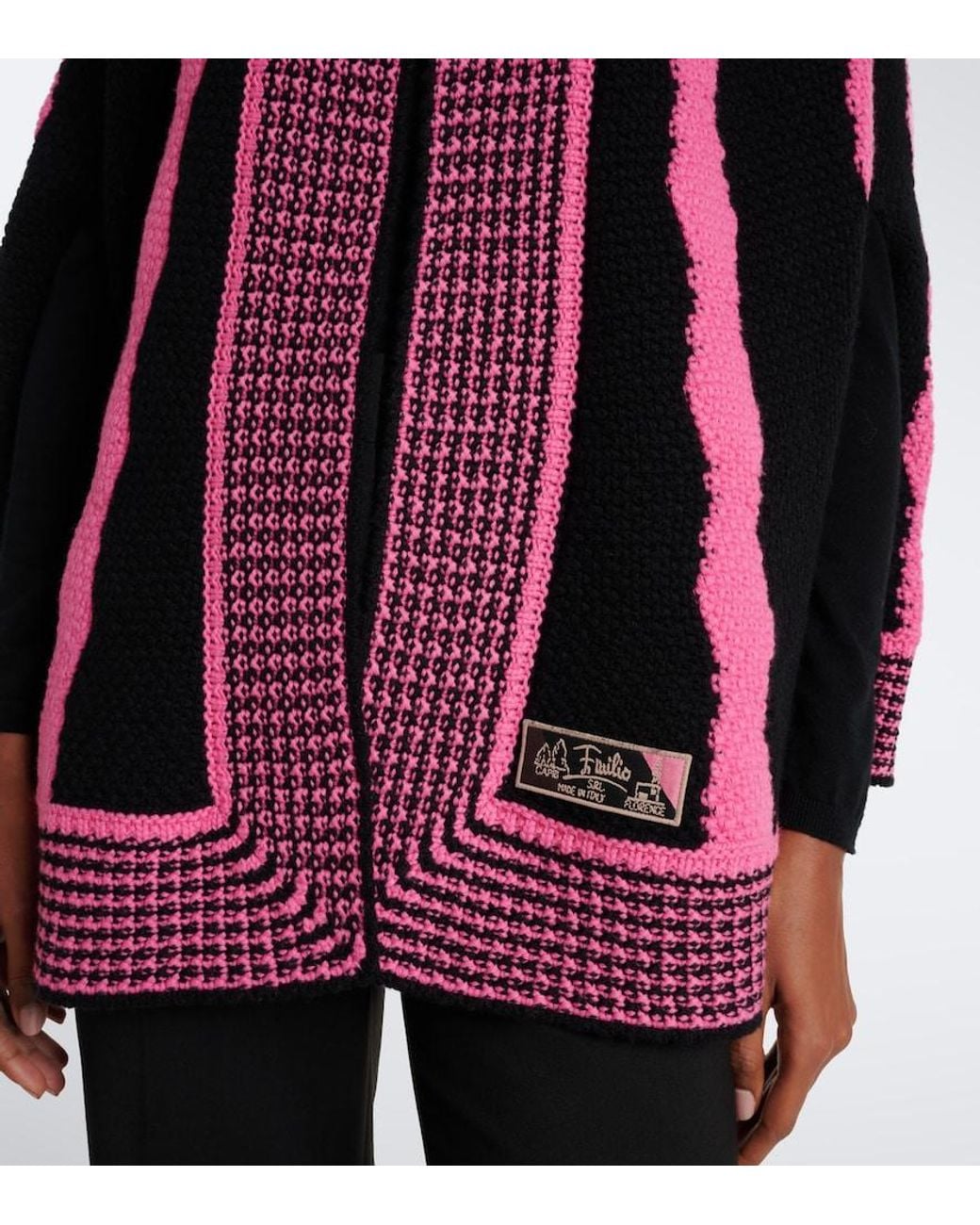PUCCI Fiamme Wool Cape in Red | Lyst