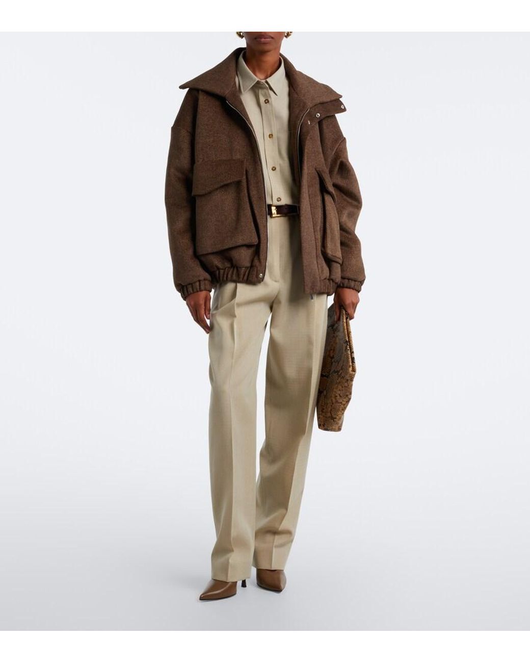 Frankie Shop Brown Elle Blouson Jacket