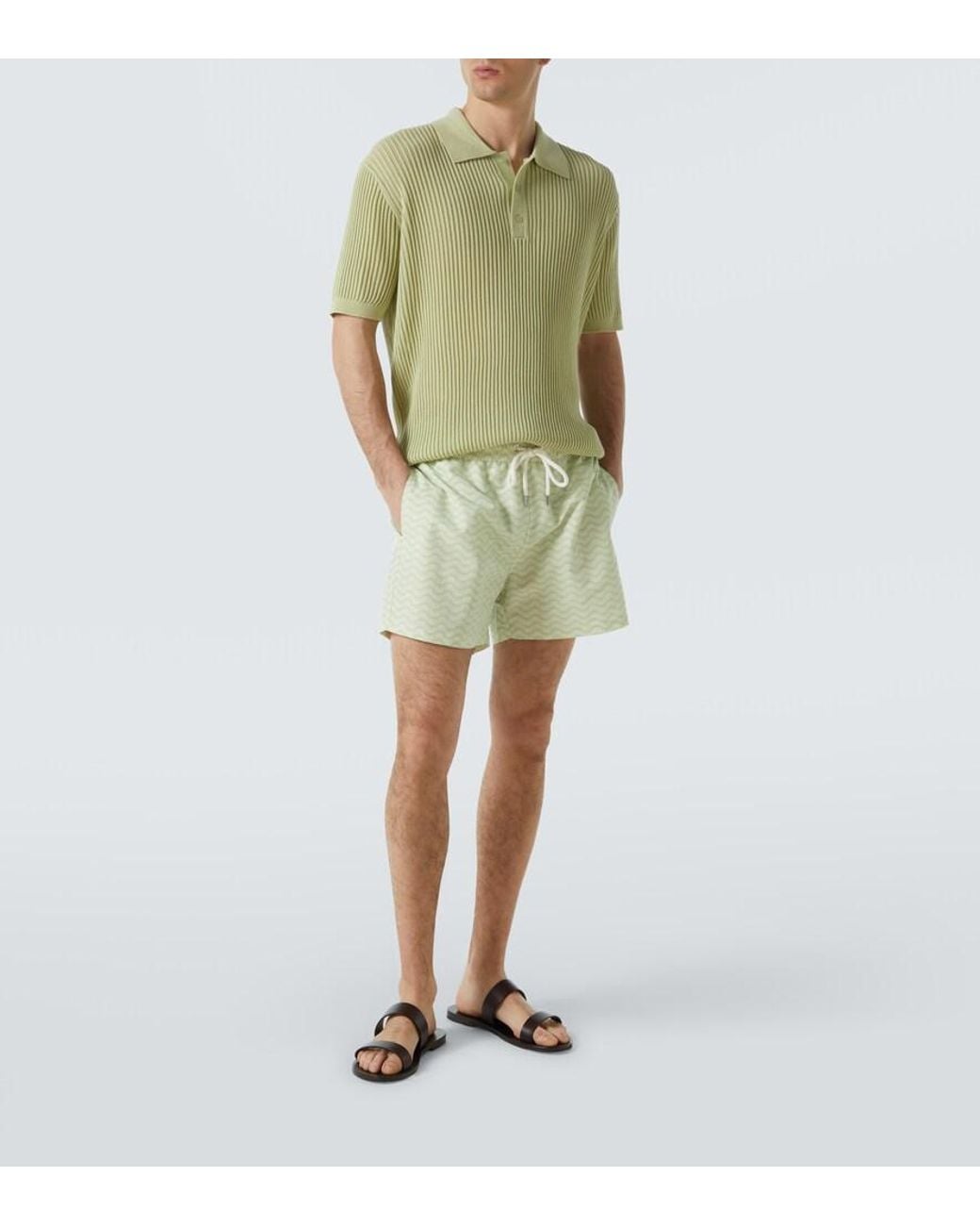 Frescobol Carioca Green Vidal Cotton-Blend Polo Sweater for men