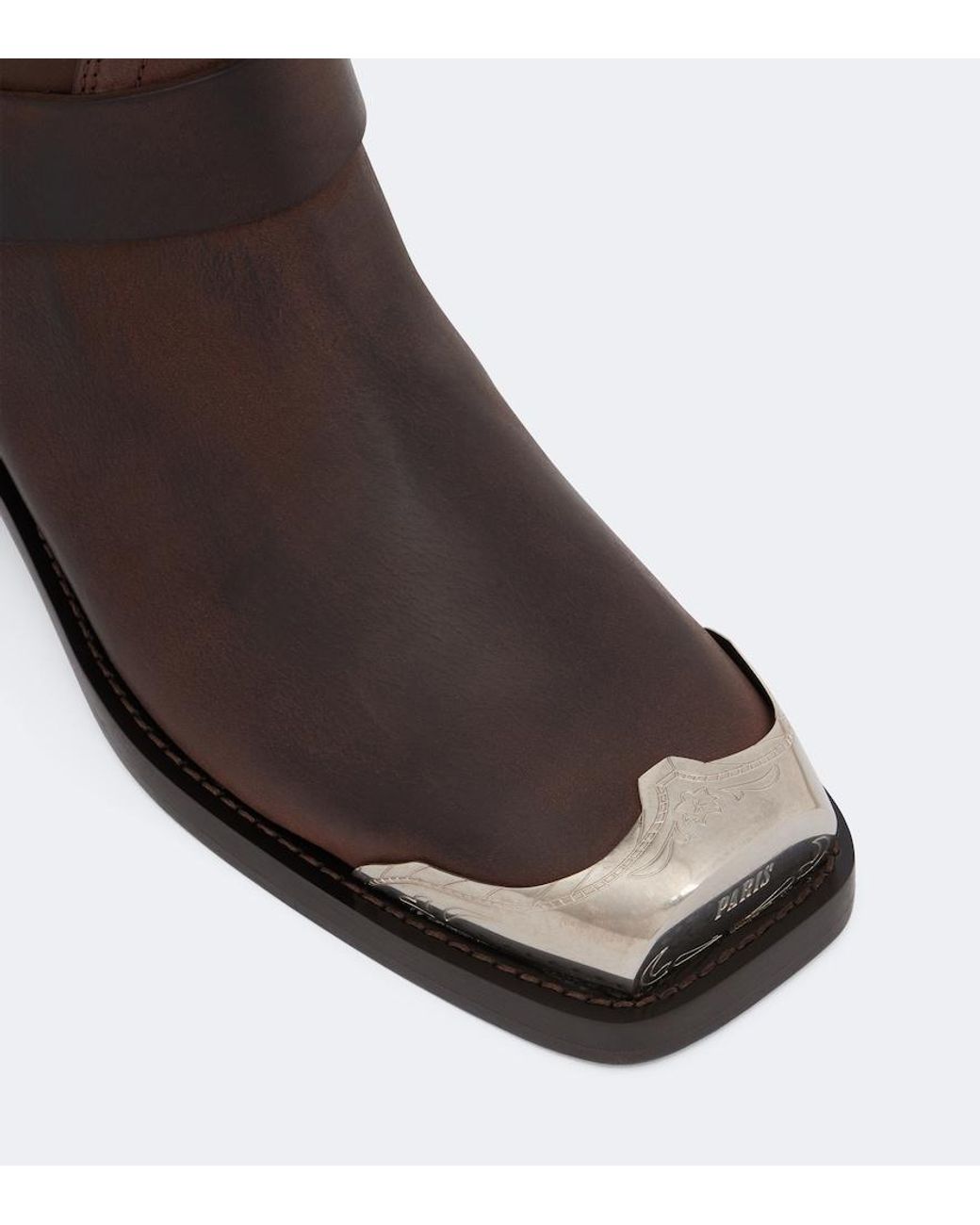 Paris Texas Brown Roxy Embellished Leather Biker Boots