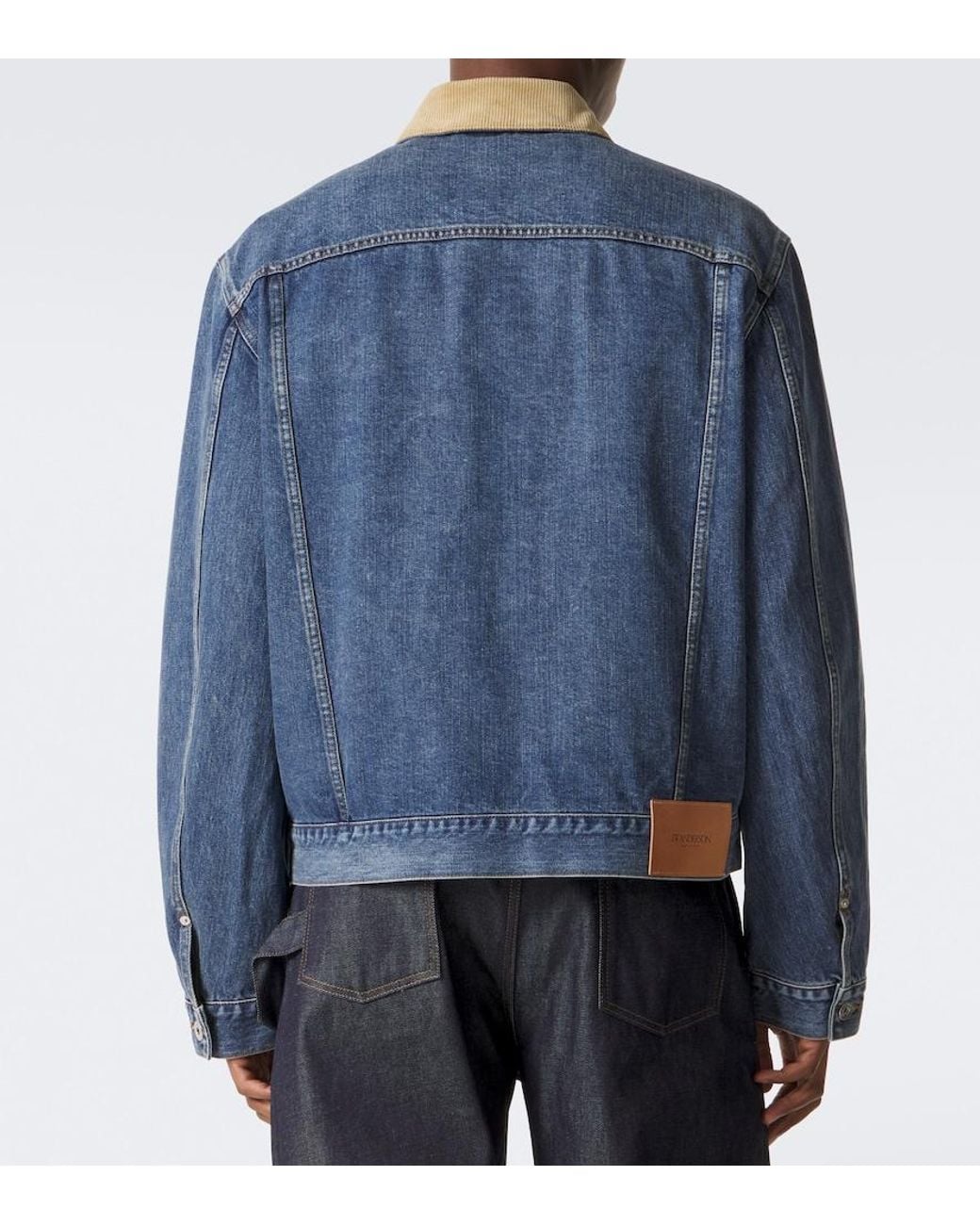 J.W. Anderson Blue Corduroy-Trimmed Denim Jacket for men