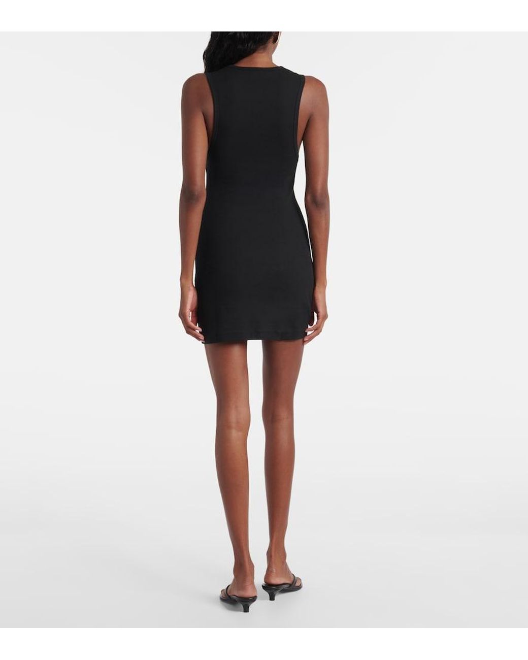 Wardrobe NYC Black Racer Cotton-Blend Minidress