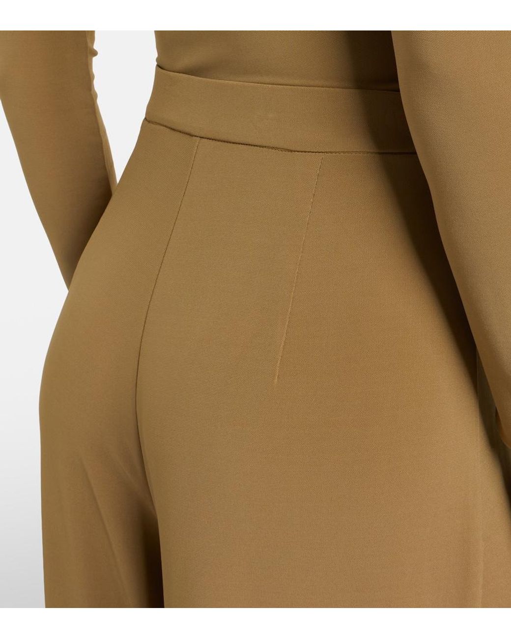 Max Mara Natural Pleated Wide-Leg Pants