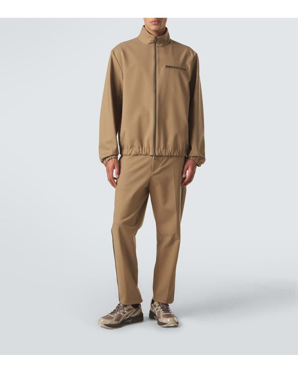 Moncler Natural Cotton-Blend Straight Pants for men