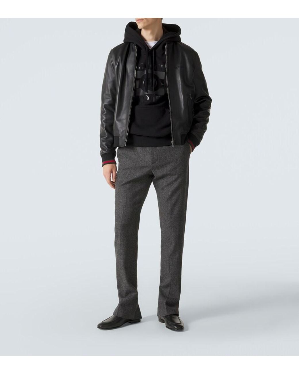 Gucci Black Logo Cotton Jersey Hoodie for men