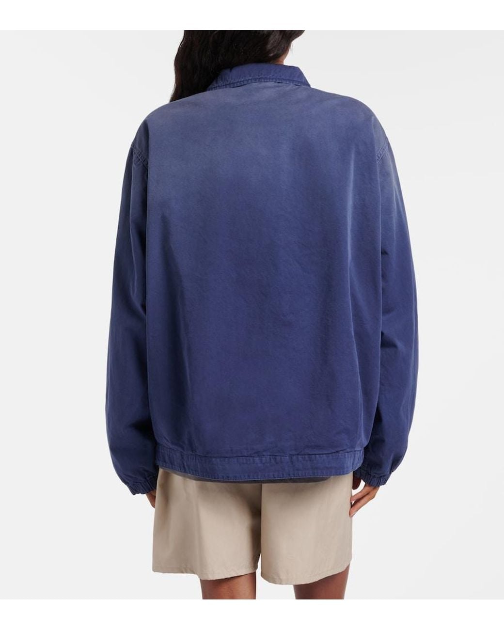 Miu Miu Blue Cotton Twill Blouson Jacket