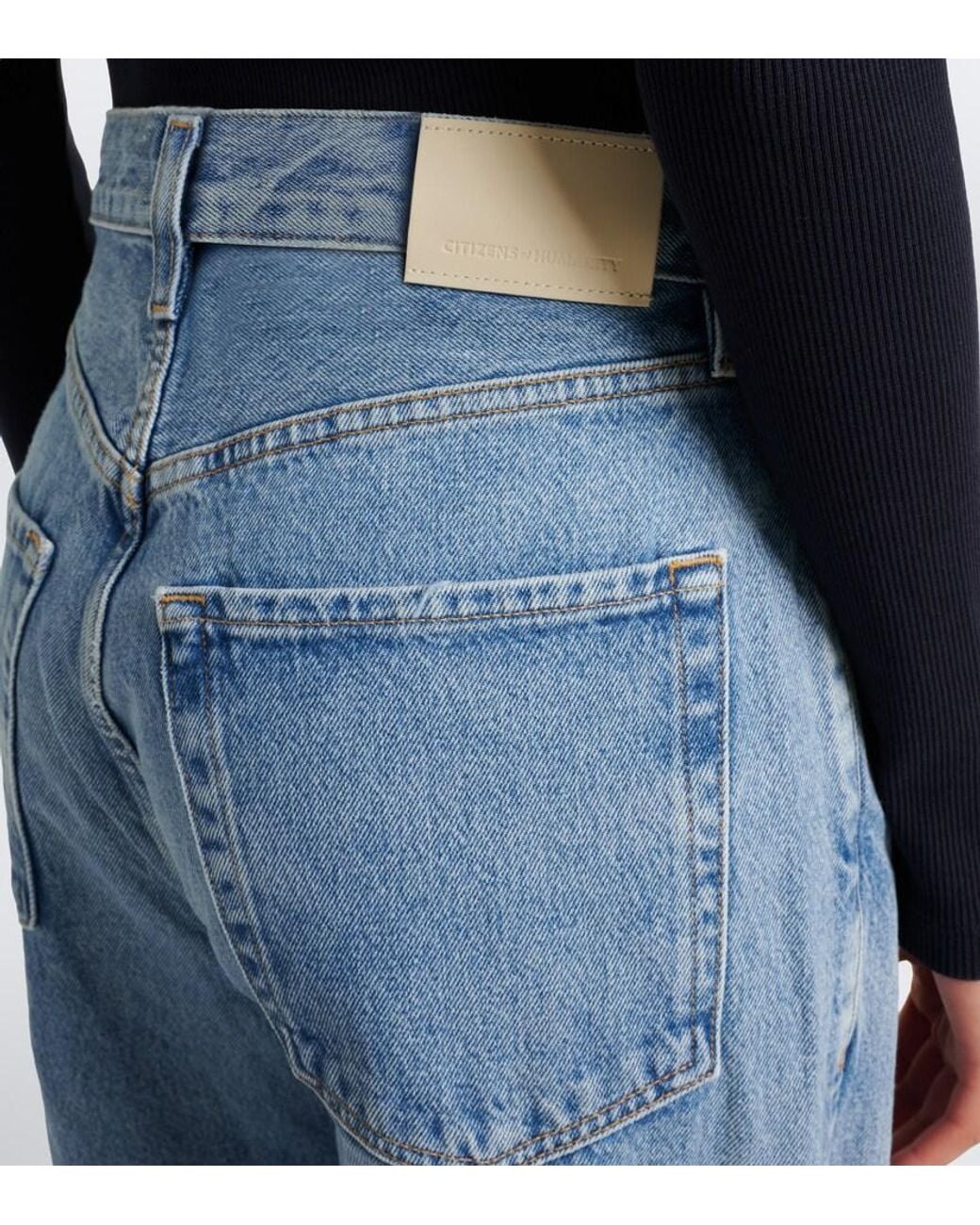 Citizens of Humanity Blue Ayla Faded Wide-Leg Jeans