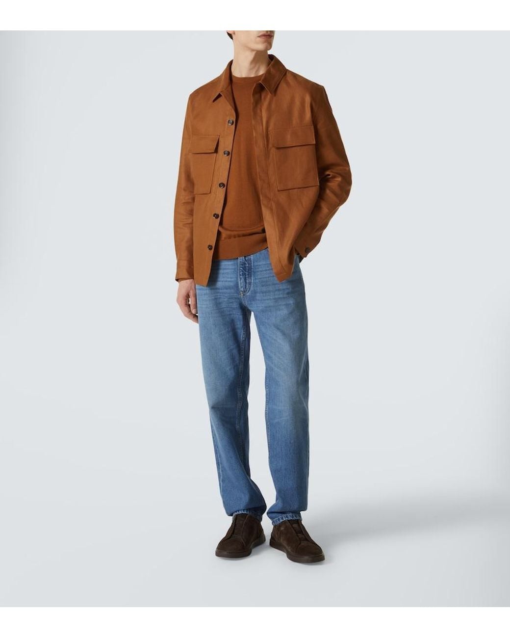 Zegna Blue Roccia Straight Jeans for men
