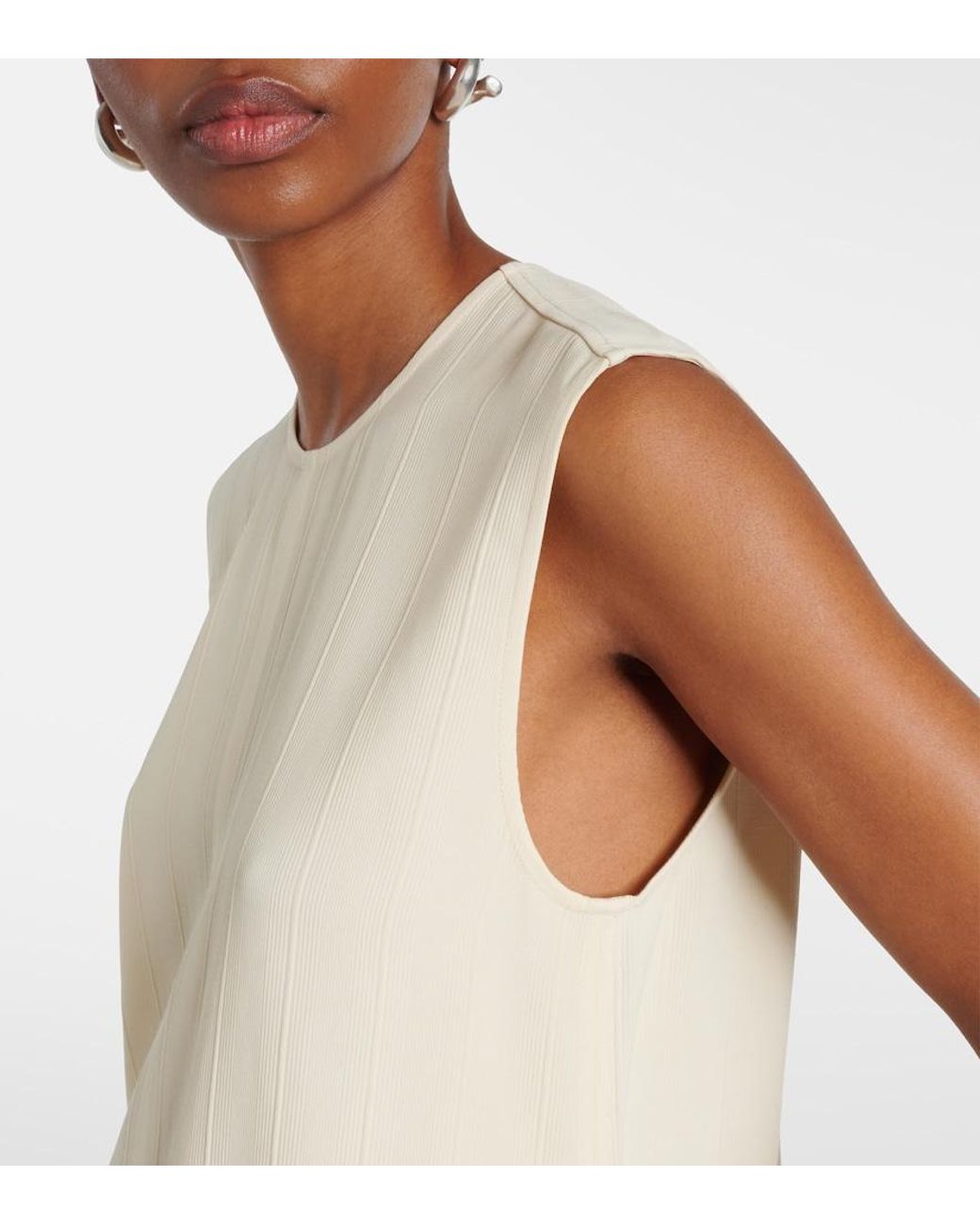 Totême Natural Ribbed-Knit Tank Top