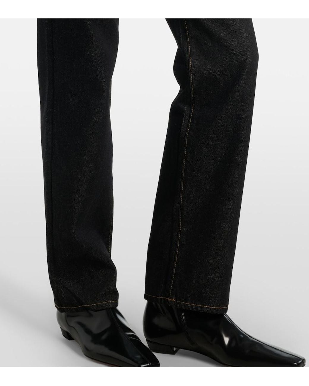 SLVRLAKE Denim Black London High-Rise Straight Jeans
