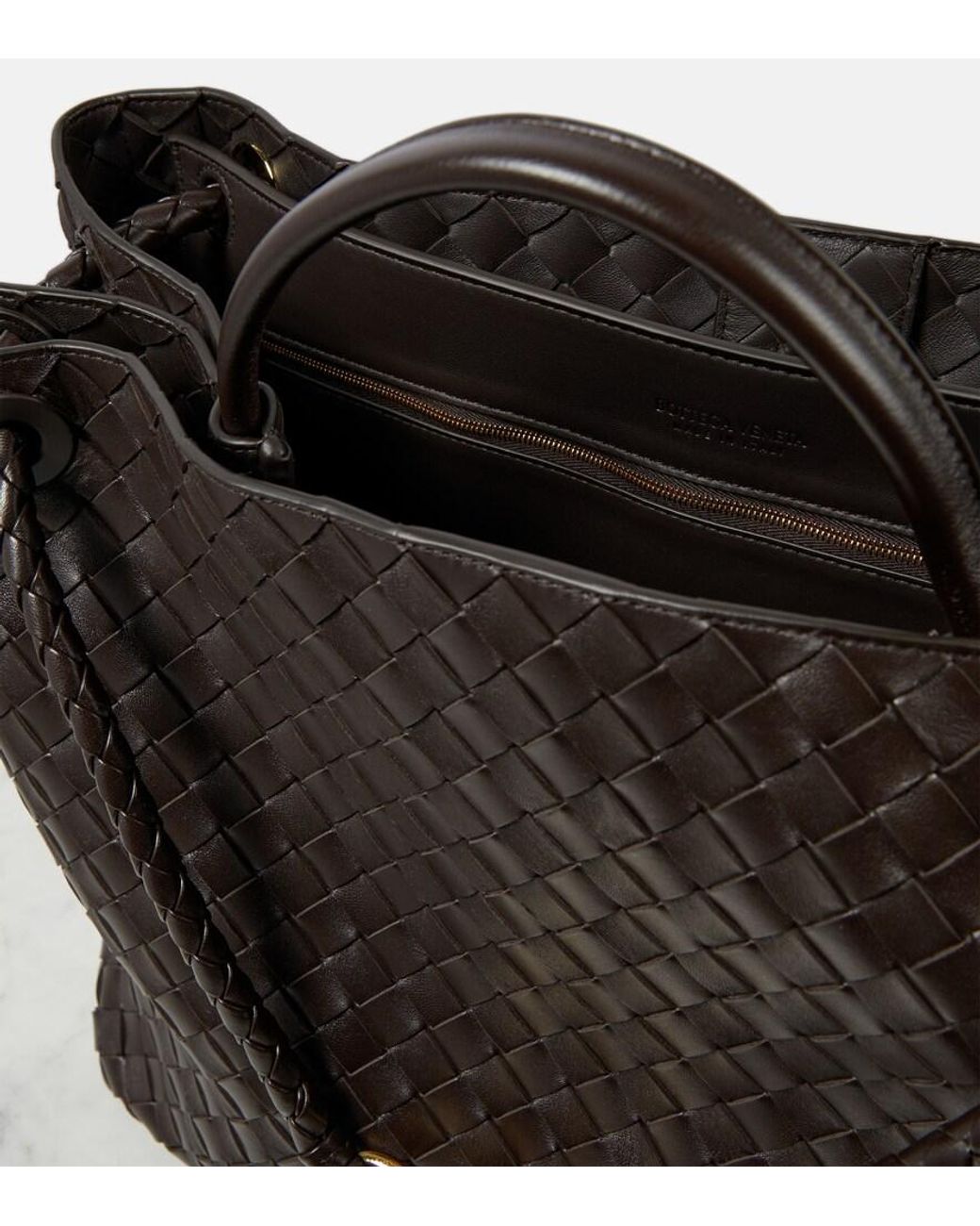 Bottega Veneta Black Andiamo Large Intrecciato Leather Tote